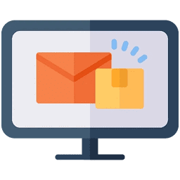 Digital mail icon on monitor