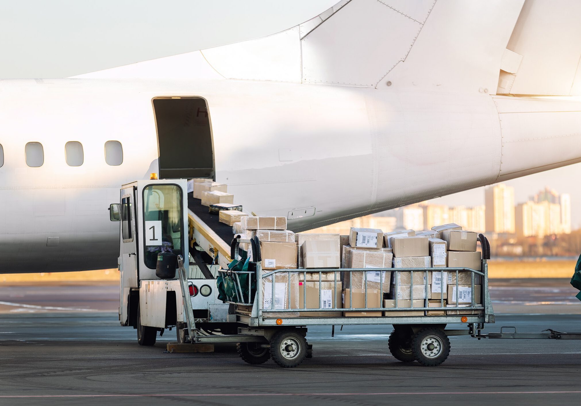 Cargo being loaded onto aircraft